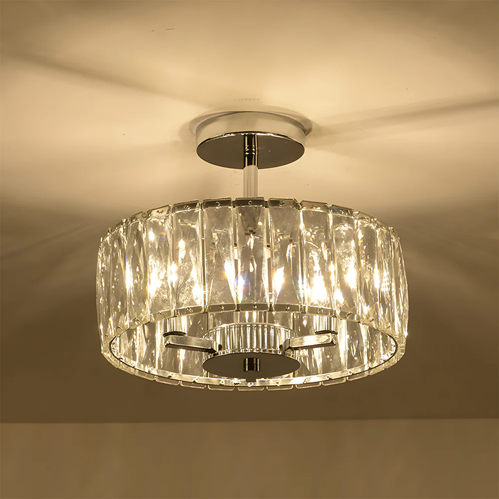 Crystal Semi Flush Mount Ceiling Light Fixture - Image 9