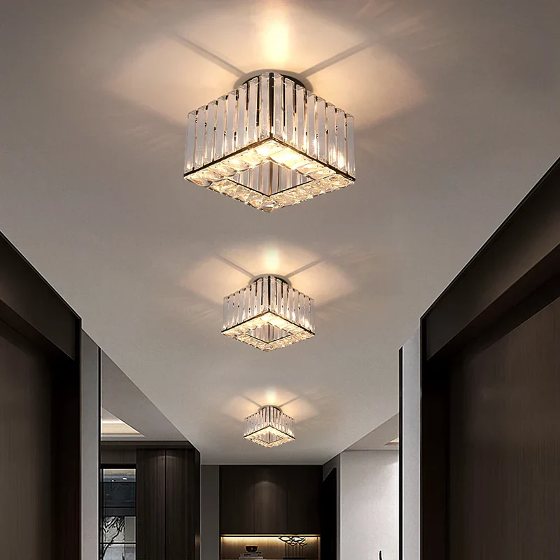 Crystal Semi Flush Mount Ceiling Light for Hallway 23cm E27 - Image 8