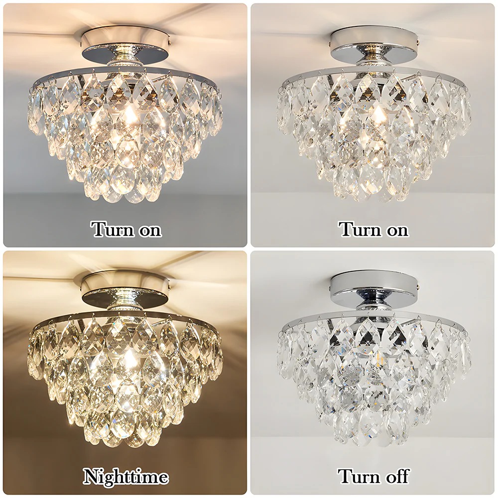 Crystal Semi Flush Mount Ceiling Lights for Hallway - Image 14