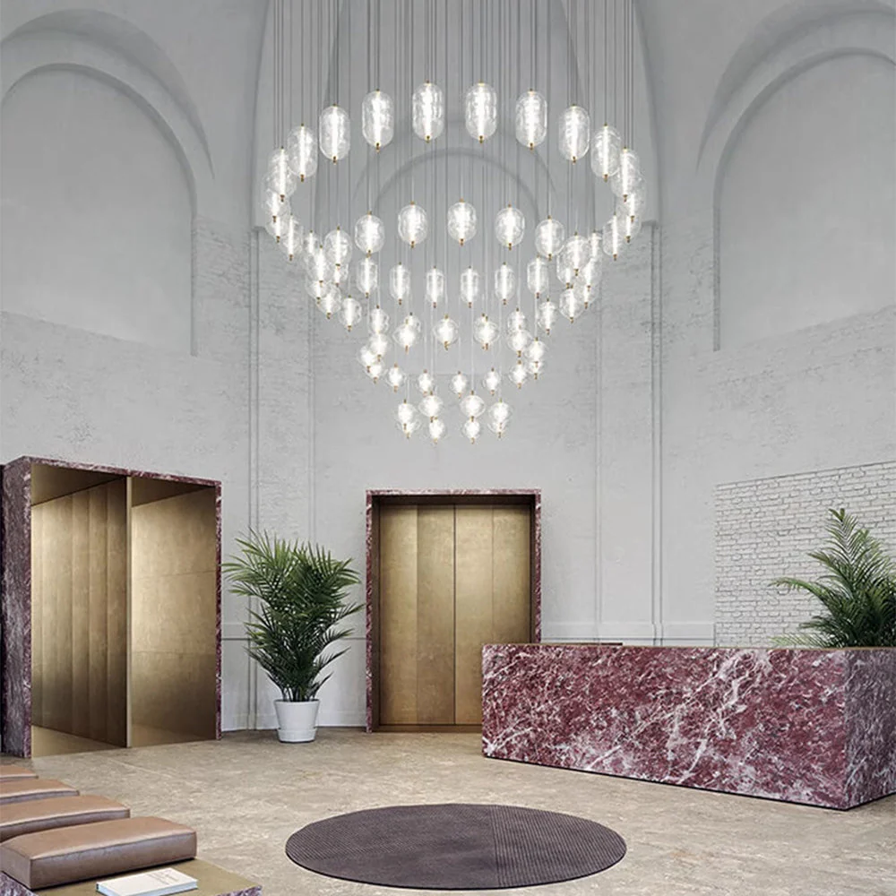 Elegant Ripple Patterned Glass LED Pendant Light - Image 17