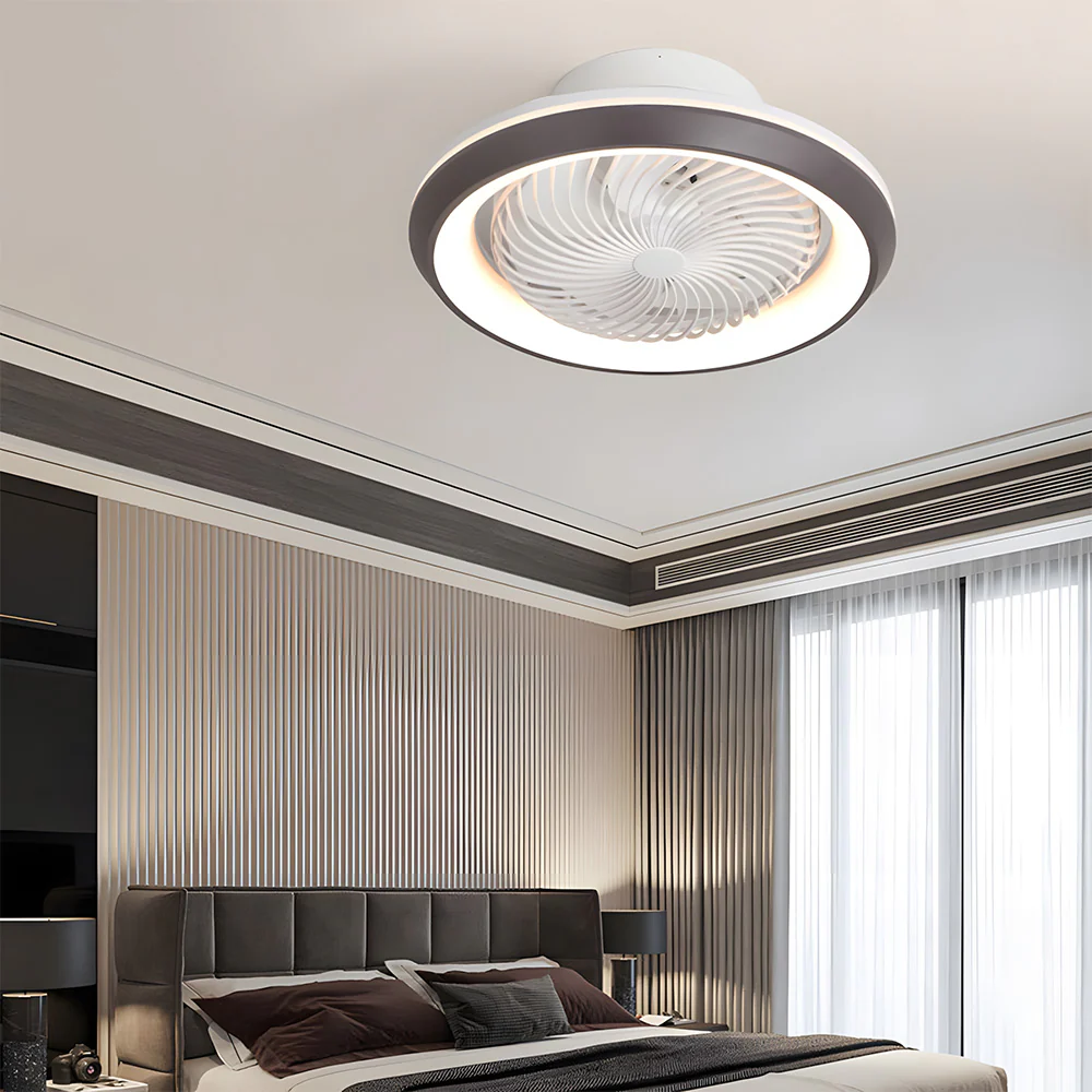 Enclosed Ceiling Fan with LED Light, 6 Speeds, Dimmable, Remote Control Ceiling Fan With Light - Image 5