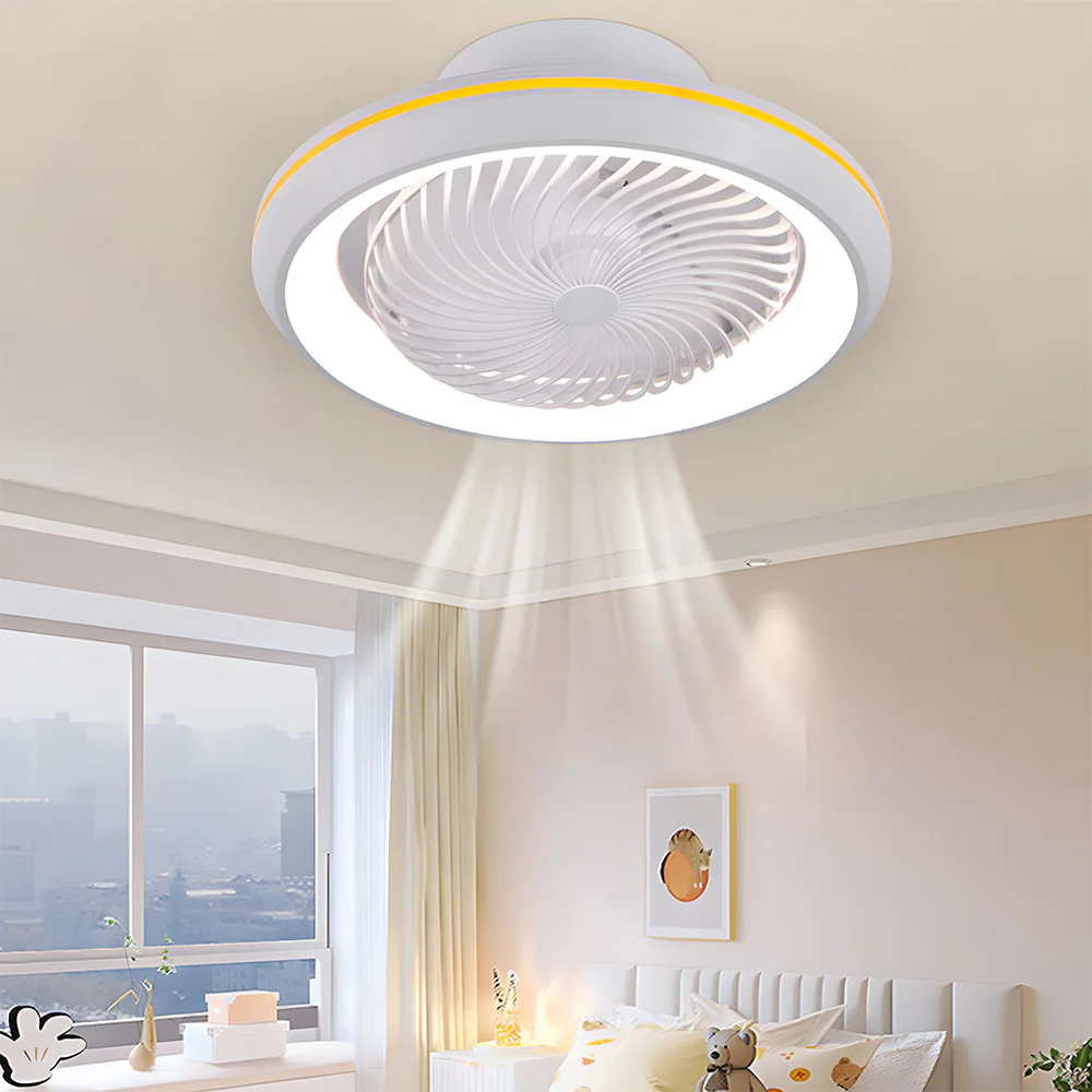 Enclosed Ceiling Fan with LED Light, 6 Speeds, Dimmable, Remote Control Ceiling Fan With Light - Image 6