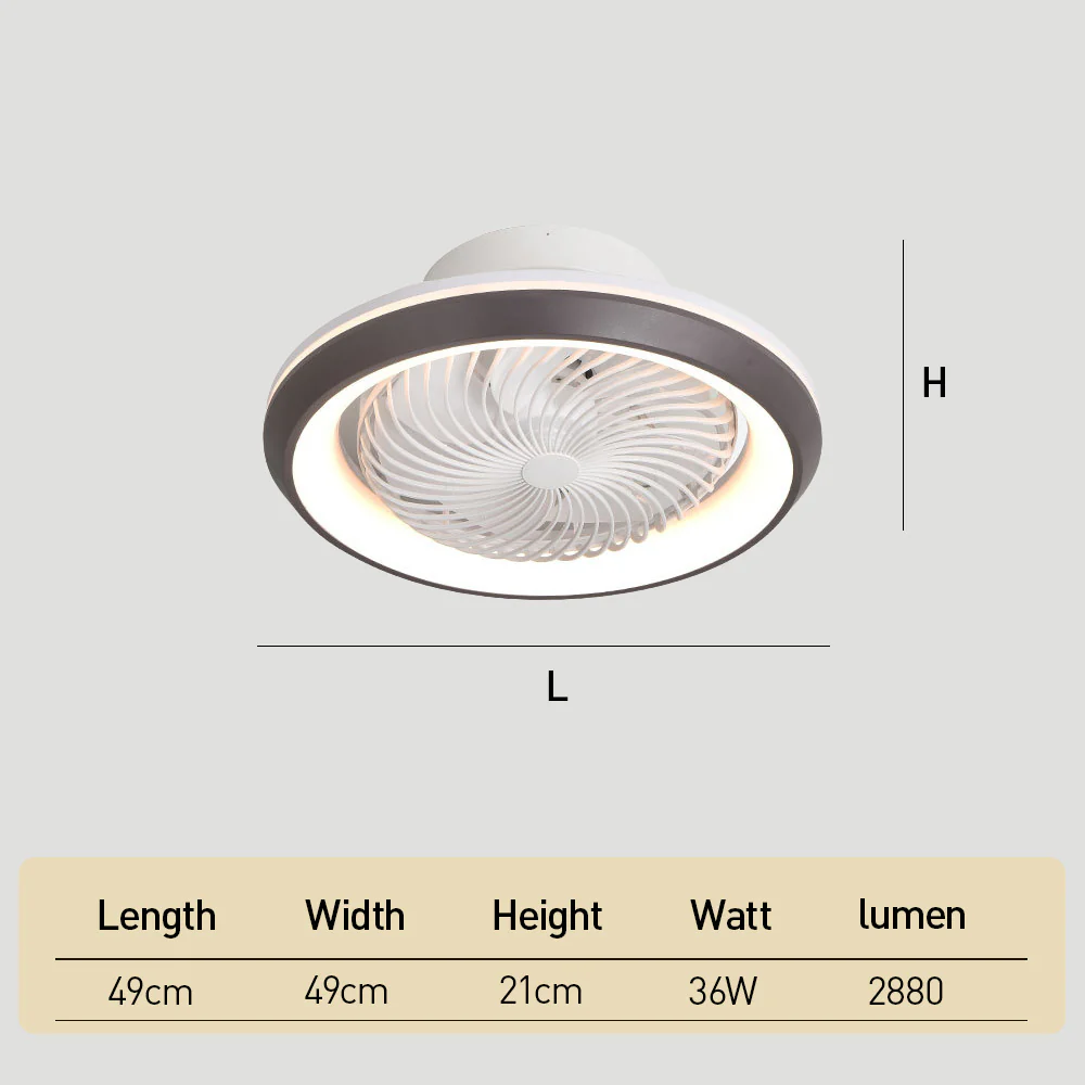Enclosed Ceiling Fan with LED Light, 6 Speeds, Dimmable, Remote Control Ceiling Fan With Light - Image 8