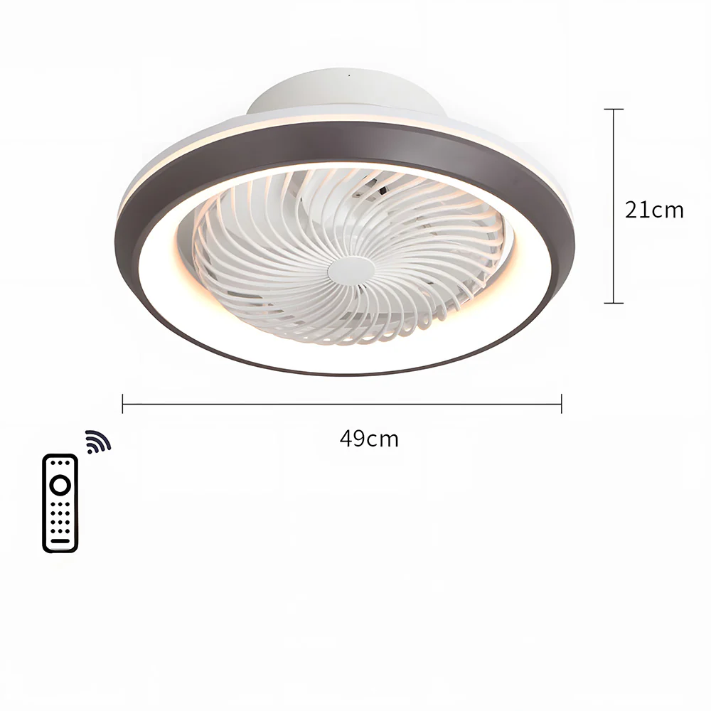 Enclosed Ceiling Fan with LED Light, 6 Speeds, Dimmable, Remote Control Ceiling Fan With Light - Image 9