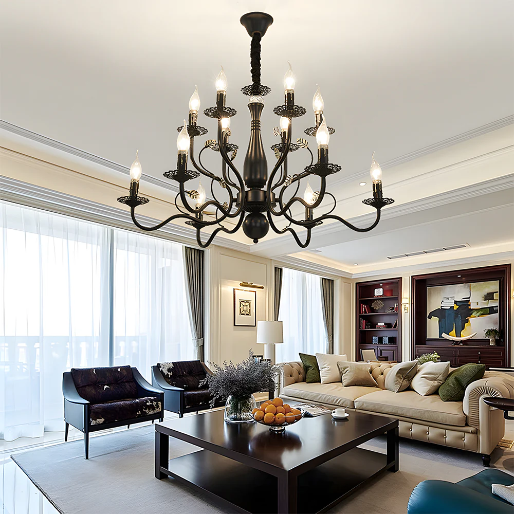 Flemish Style Ceiling Light Rustic Farmhouse Chandelier Lamp - Image 3