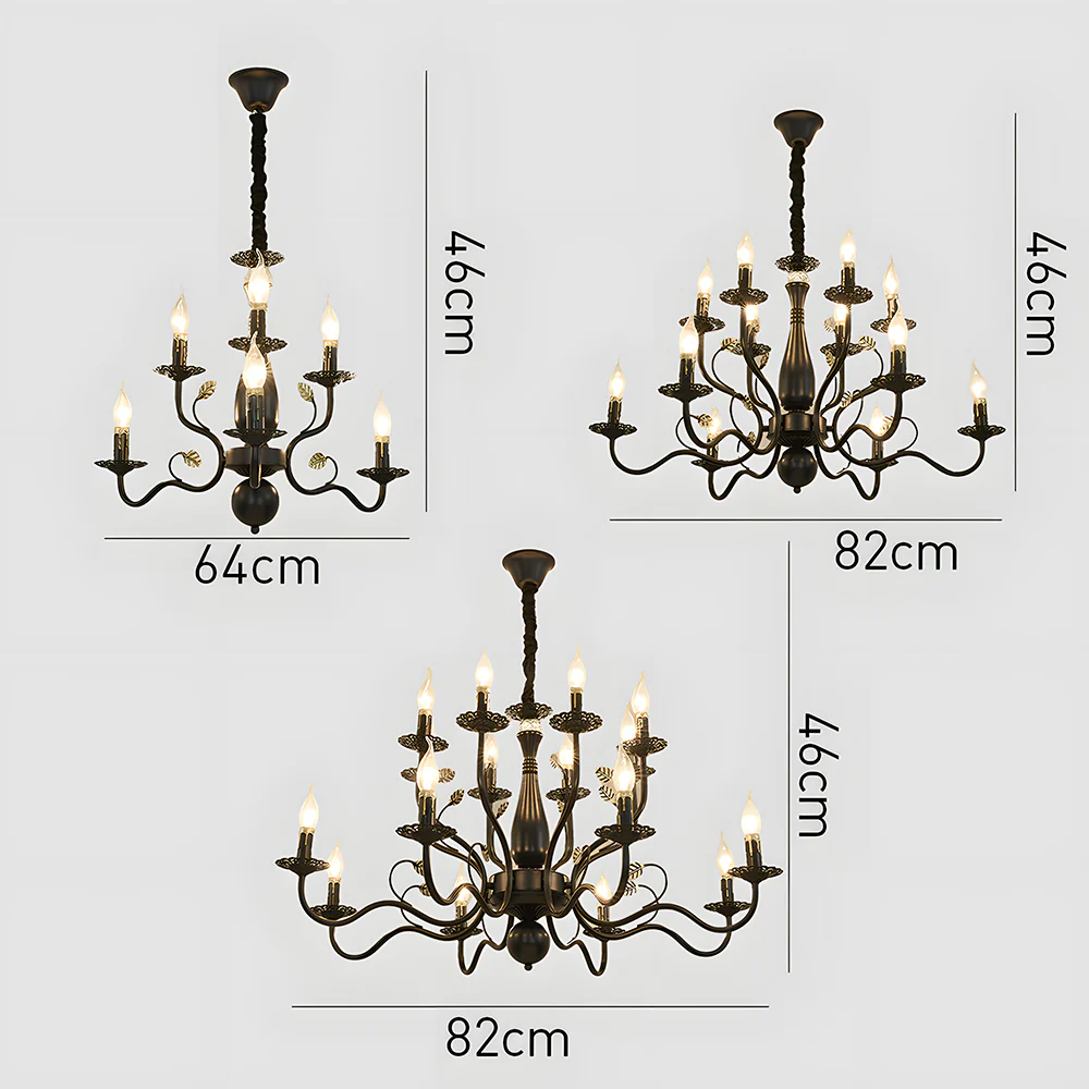 Flemish Style Ceiling Light Rustic Farmhouse Chandelier Lamp - Image 8
