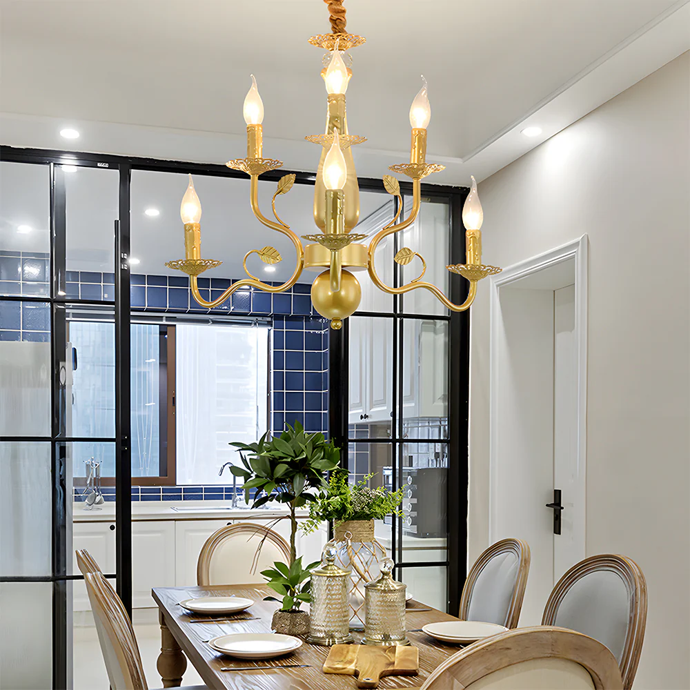 Flemish Style Ceiling Light Rustic Farmhouse Chandelier Lamp - Image 9