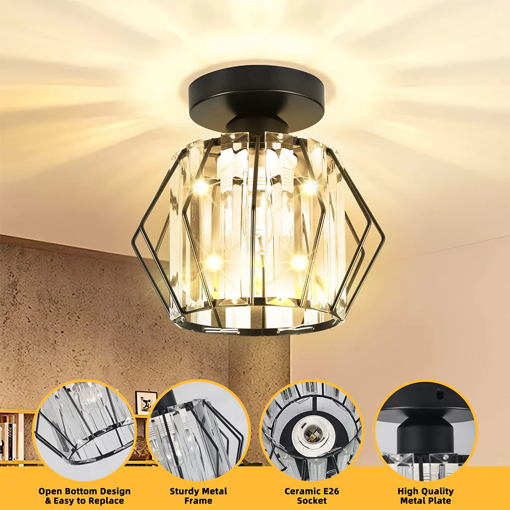 Geometric Crystal Ceiling Lights For Dining Room - Image 4