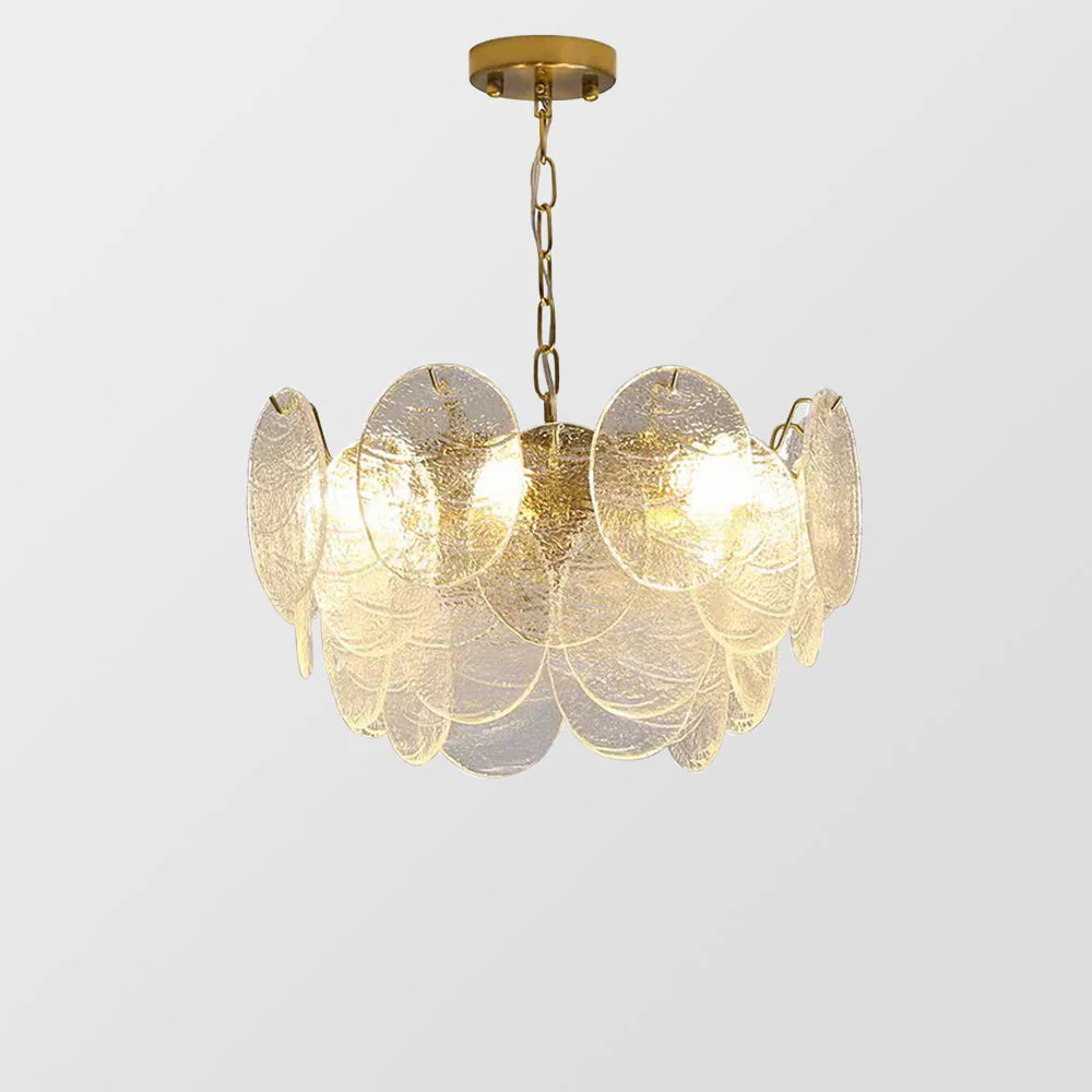 Glass Disc Pendant Light Large Ice Glass Chandelier - Image 11