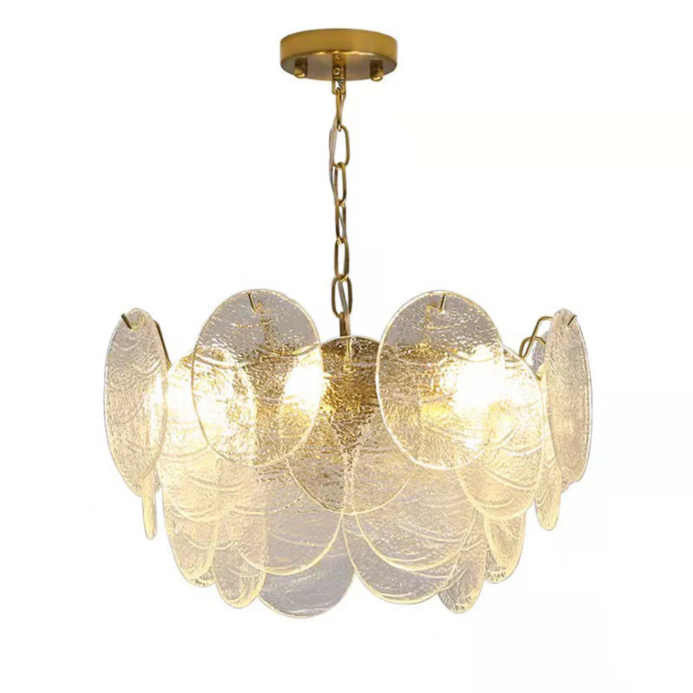 Glass Disc Pendant Light Large Ice Glass Chandelier - Image 12
