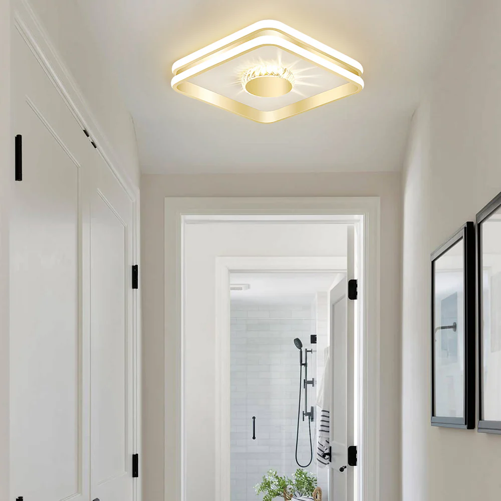 Gold Hallway Crystal LED Ceiling Lights - Image 14