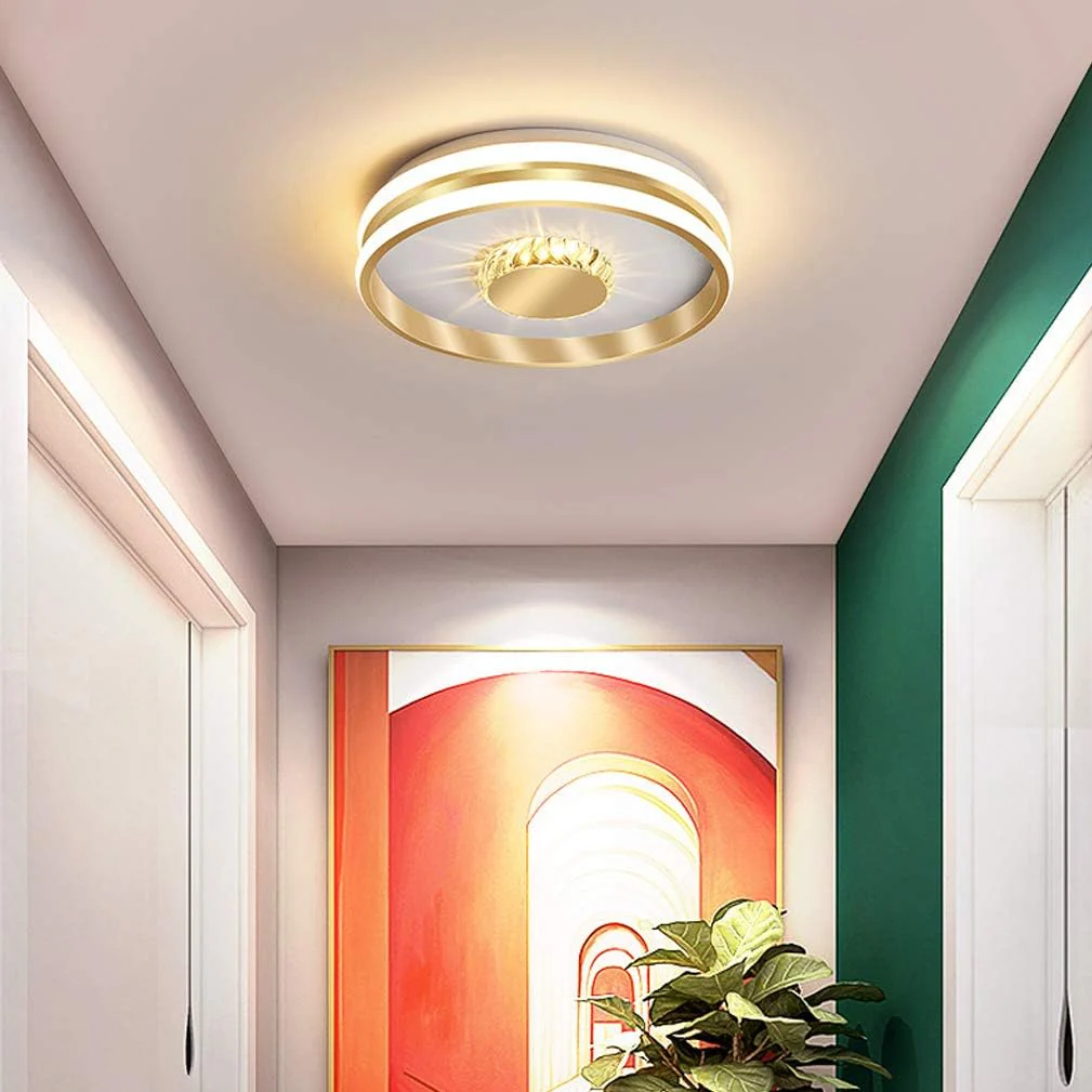 Gold Hallway Crystal LED Ceiling Lights - Image 6