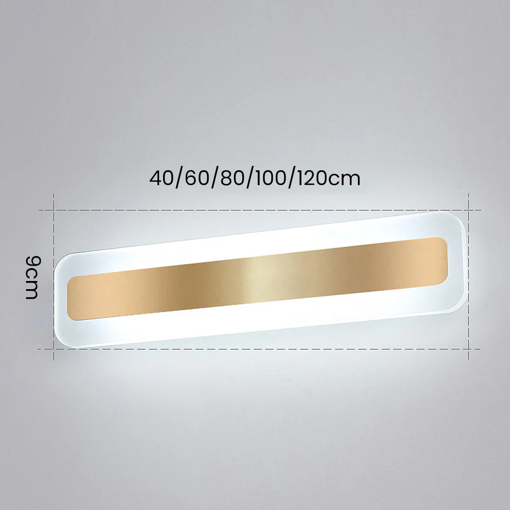 Gold Metal Modern Simple Long Mirror Bathroom Wall Lighting - Image 9