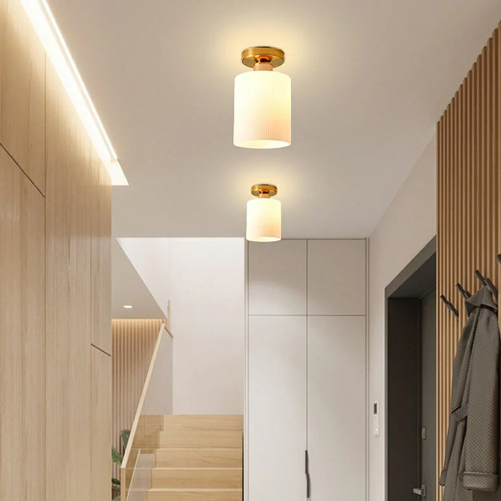 Gold Mini Glass Hallway Ceiling Light - Image 7