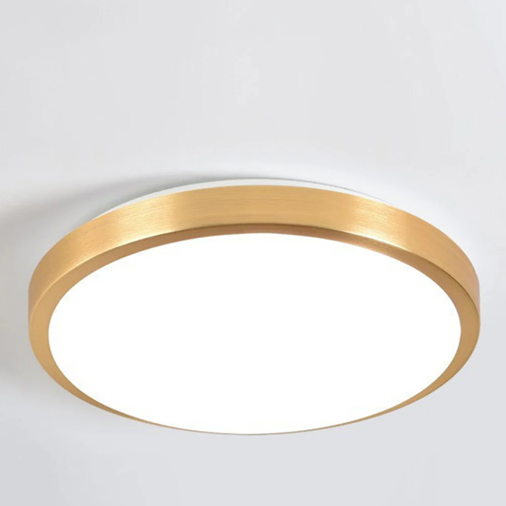 Gold Minimalist Aluminum Round LED Ceiling Lights For Living Room - Image 12