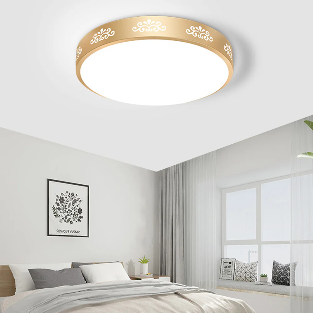 Gold Minimalist Aluminum Round LED Ceiling Lights For Living Room - Image 7