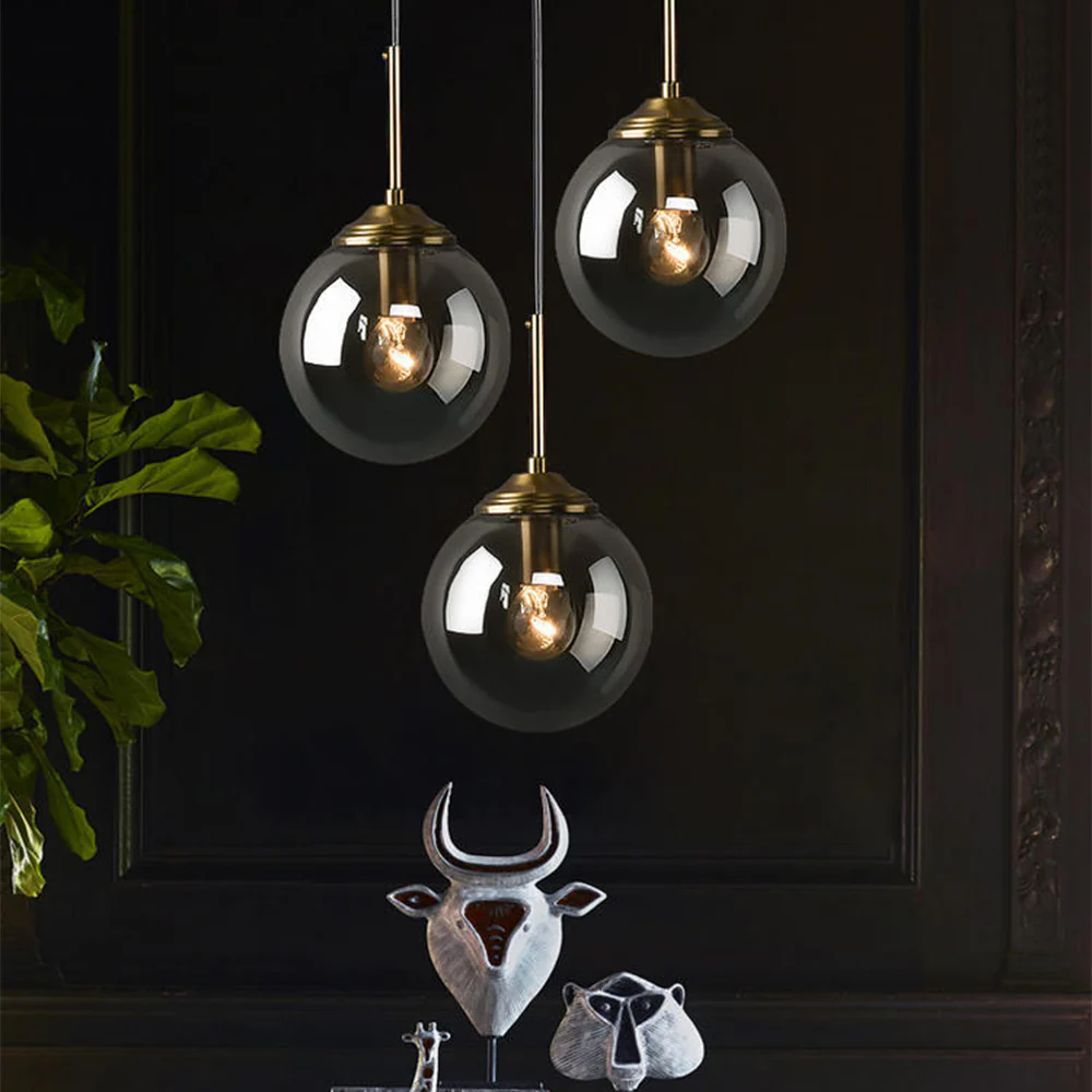 Industrial Glass Ball Pendant Light - Image 6