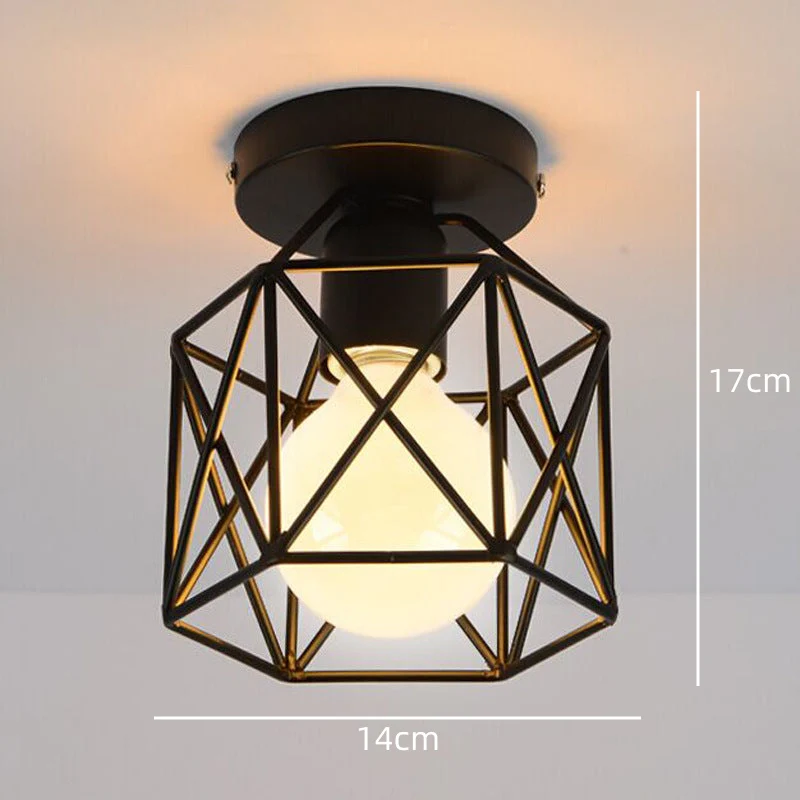 Industrial Iron Art Black Hallway Ceiling Light - Image 7