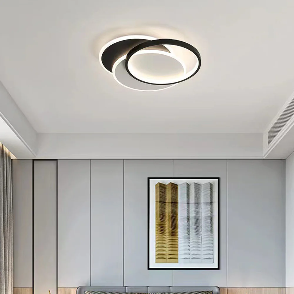 Industrial Iron Black Flush LED Ceiling Lights For Living Room - Image 3