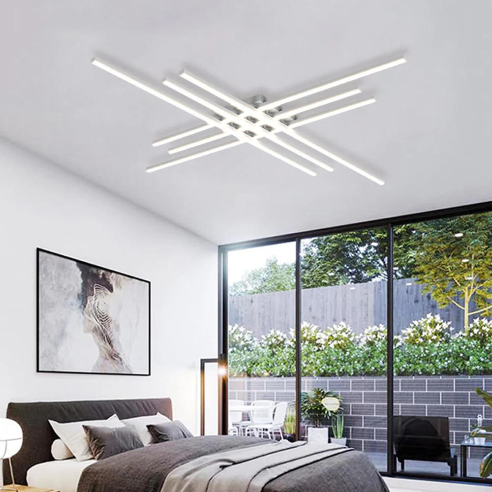 Industrial Minimalist Iron Living Room Semi Flush LED Ceiling Light - Image 20