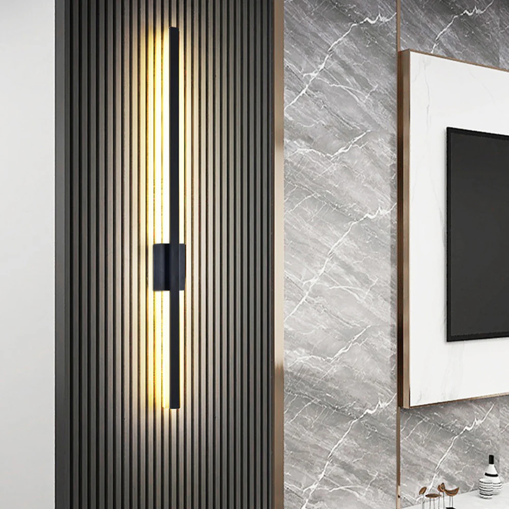 Industrial Minimalist Long LED Iron Wall Lights For Living Room - Image 4