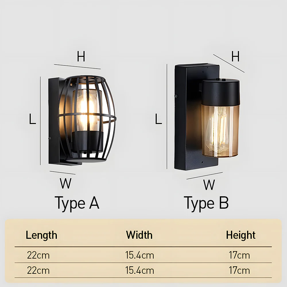 IP65 Outdoor Wall Light - E27, Waterproof, Black, Lantern, Modern - Image 8