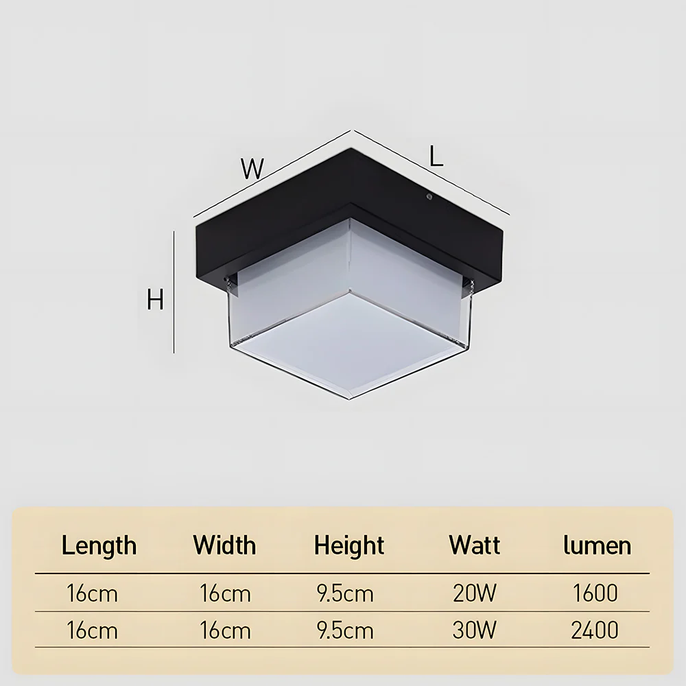 IP68 Outdoor Flush Mount  Black Patio Ceiling Light - Image 14