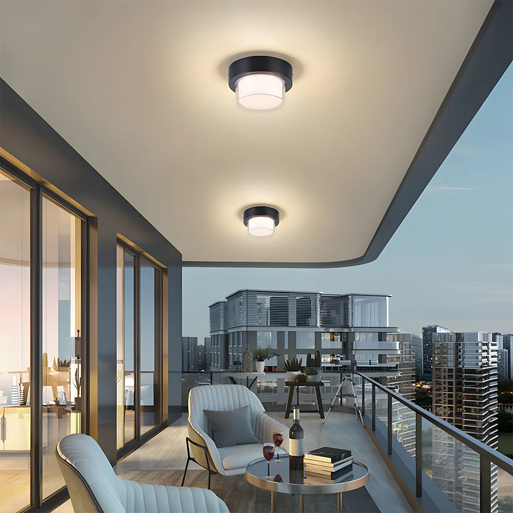 IP68 Outdoor Flush Mount  Black Patio Ceiling Light - Image 3