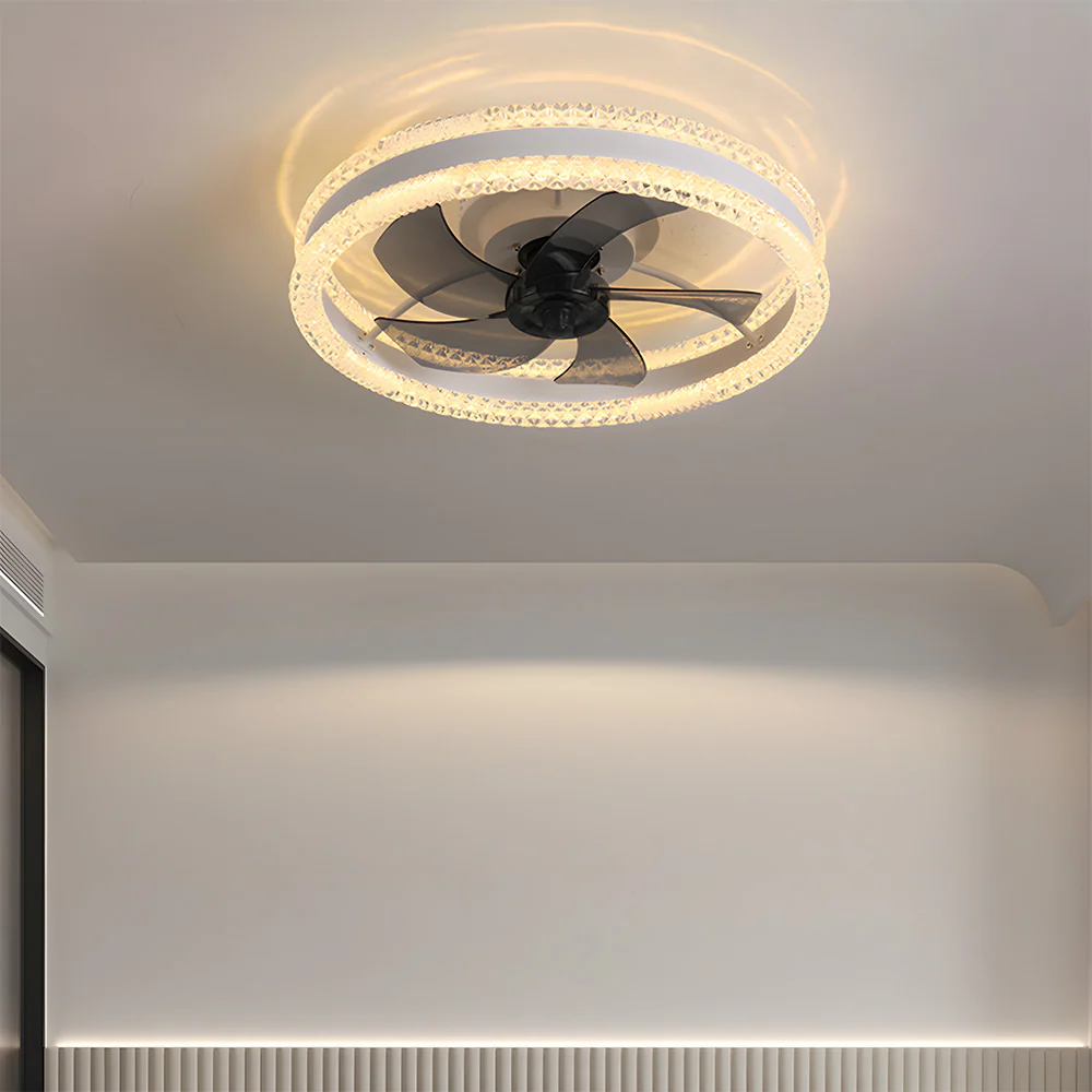 LED Dimmable 6-Speed Adjustable Reversible Ceiling Fan Light for Bedroom - Image 9