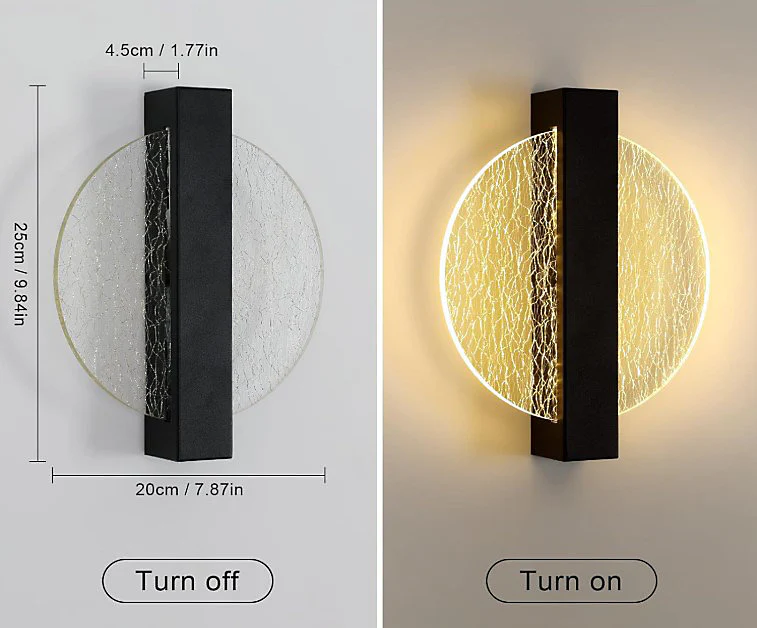LED Indoor Wall Light Modern Round Bedroom Wall Sconce, D20cm - Image 6