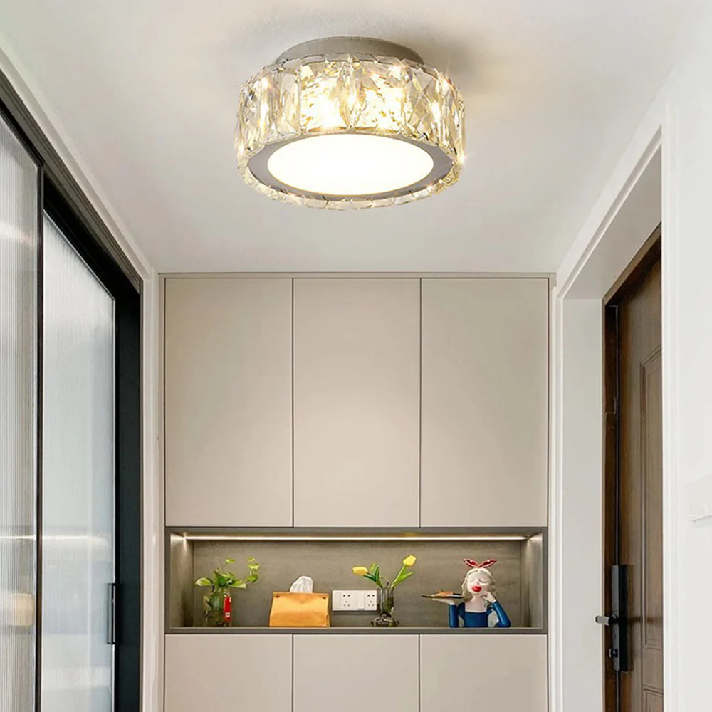 Luxury Crystal LED Flush Mount Hallway Ceiling Light - Image 5
