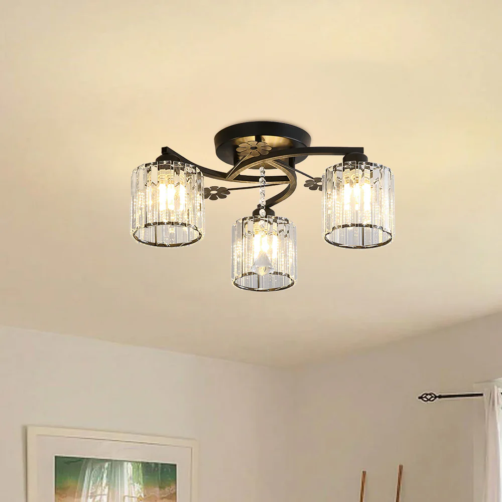 Luxury Crystal Semi Flush Ceiling Light - Image 4