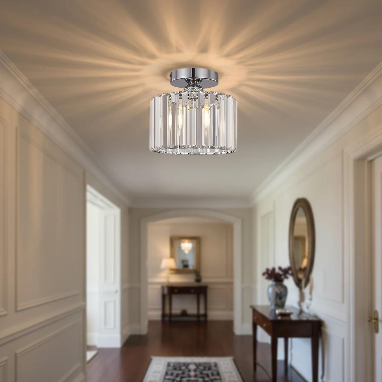 Luxury Crystal Semi-flush Mount Ceiling Light - Image 15