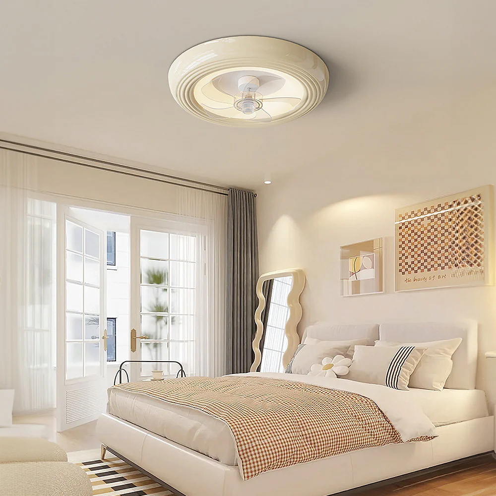 Macaron Simple Bedroom Ceiling Fan With Light - Image 16