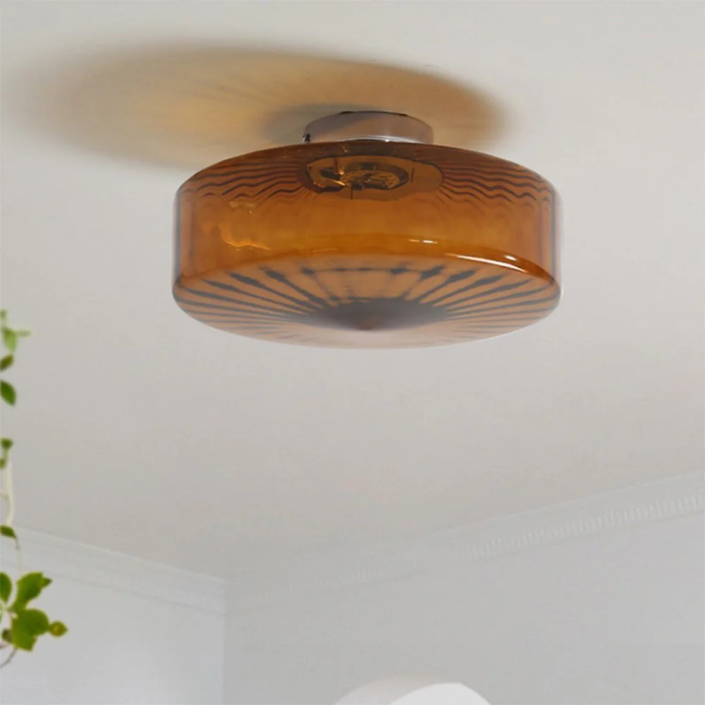 Medieval Glass Corrugated Ceiling Lamp - Image 3