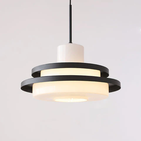 Middle Century Double layer Bauhaus Equator Glass Pendant Light - Image 14