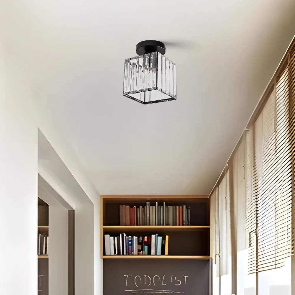 Mini Crystal Ceiling Light, black, E27, 13cm - Image 3