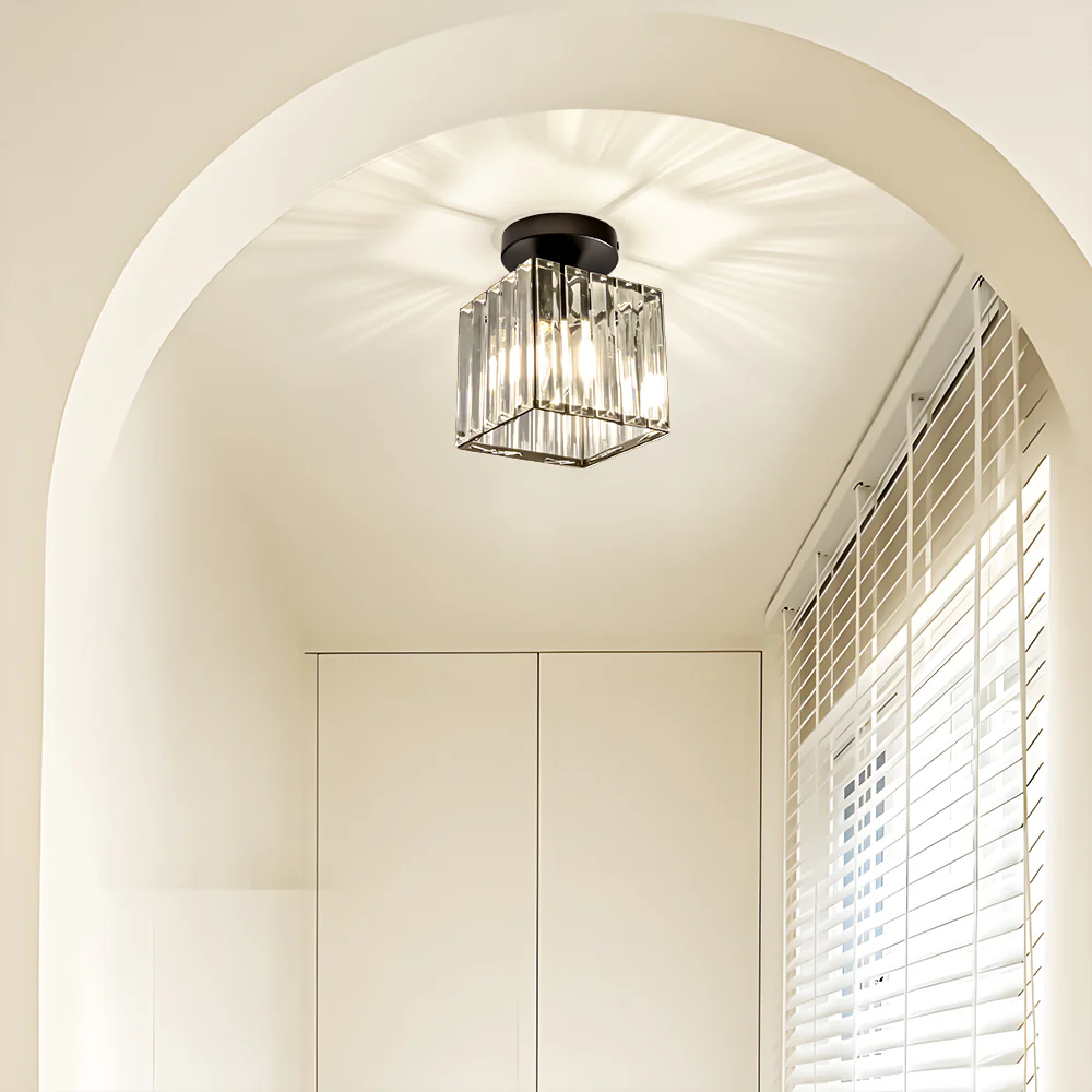 Mini Crystal Ceiling Light, black, E27, 13cm - Image 4
