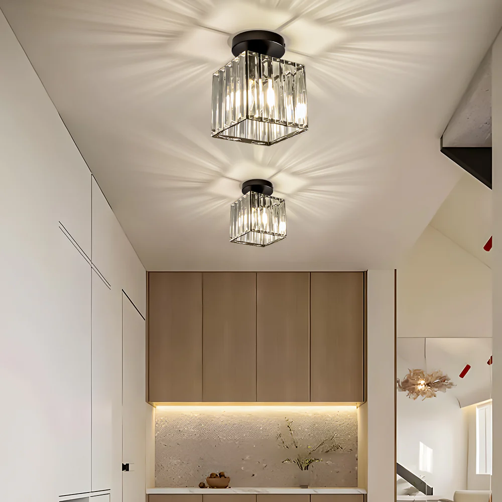 Mini Crystal Ceiling Light, black, E27, 13cm - Image 5