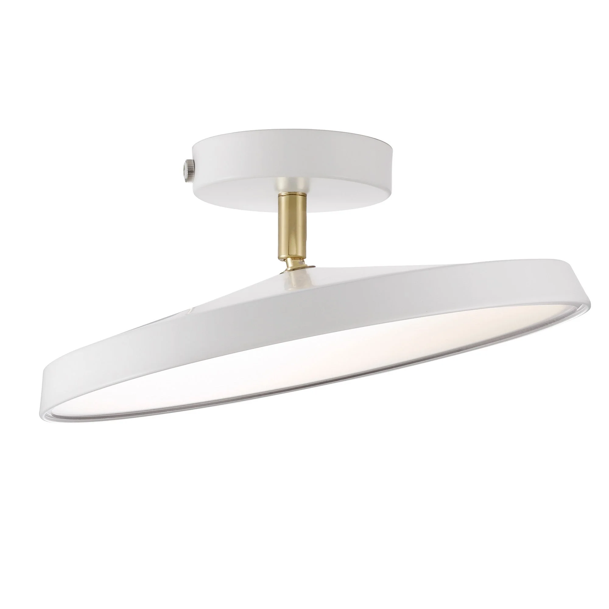 Minimalism White LED Semi-Flush Ceiling Light For Bedroom - Image 14