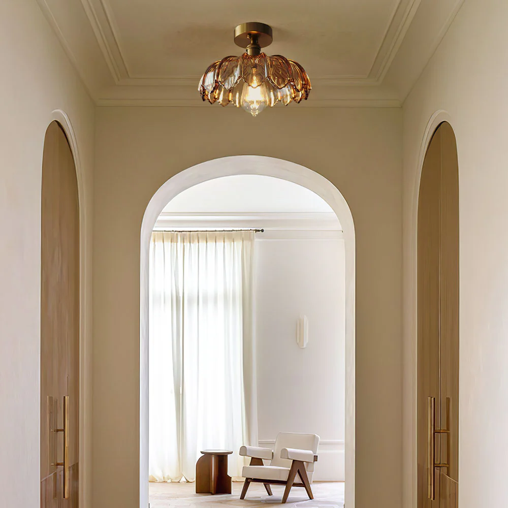 Minimalist Green Glass Semi-Flush Ceiling Light - Image 9