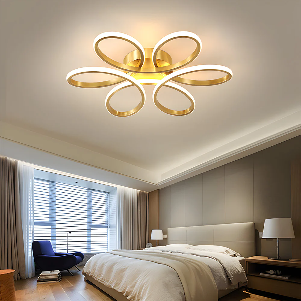 Minimalist Petal Metal LED Living Room Ceiling Light - Image 13