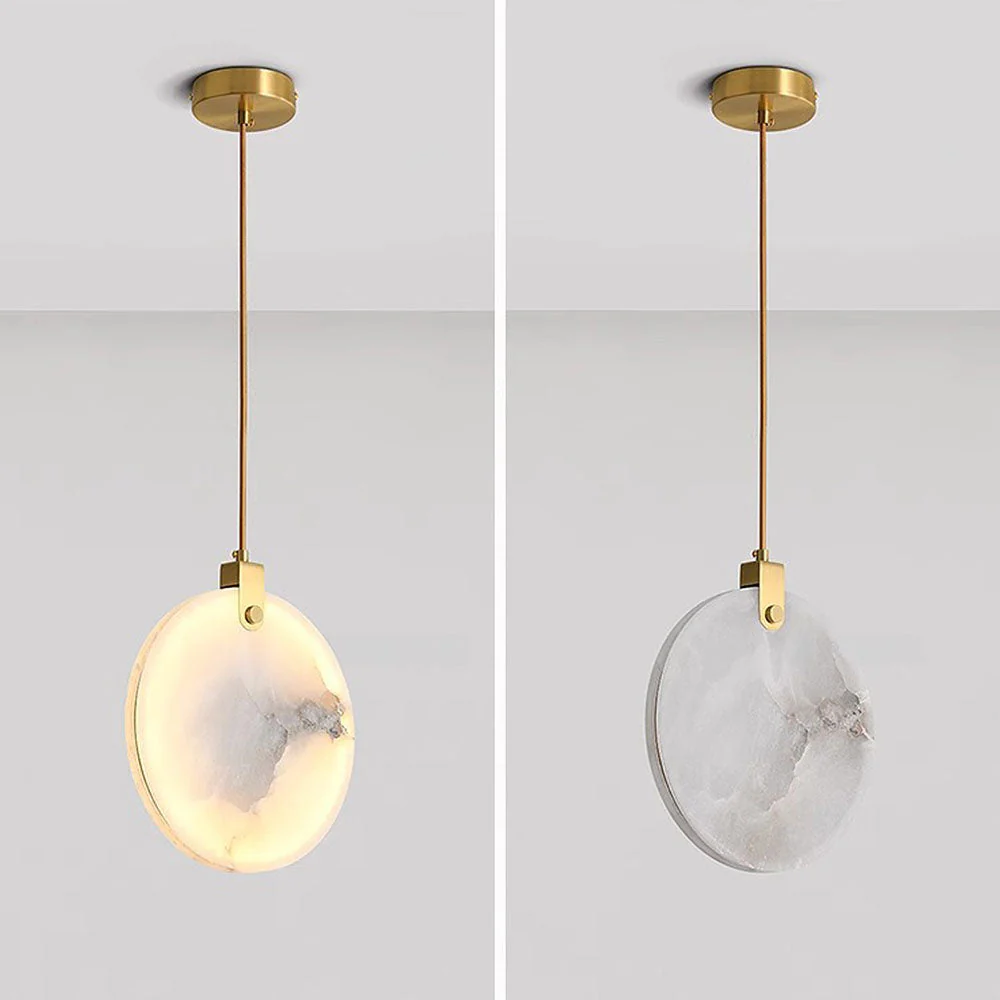 Minimalist White Elegance Marble LED Pendant Lights - Image 5