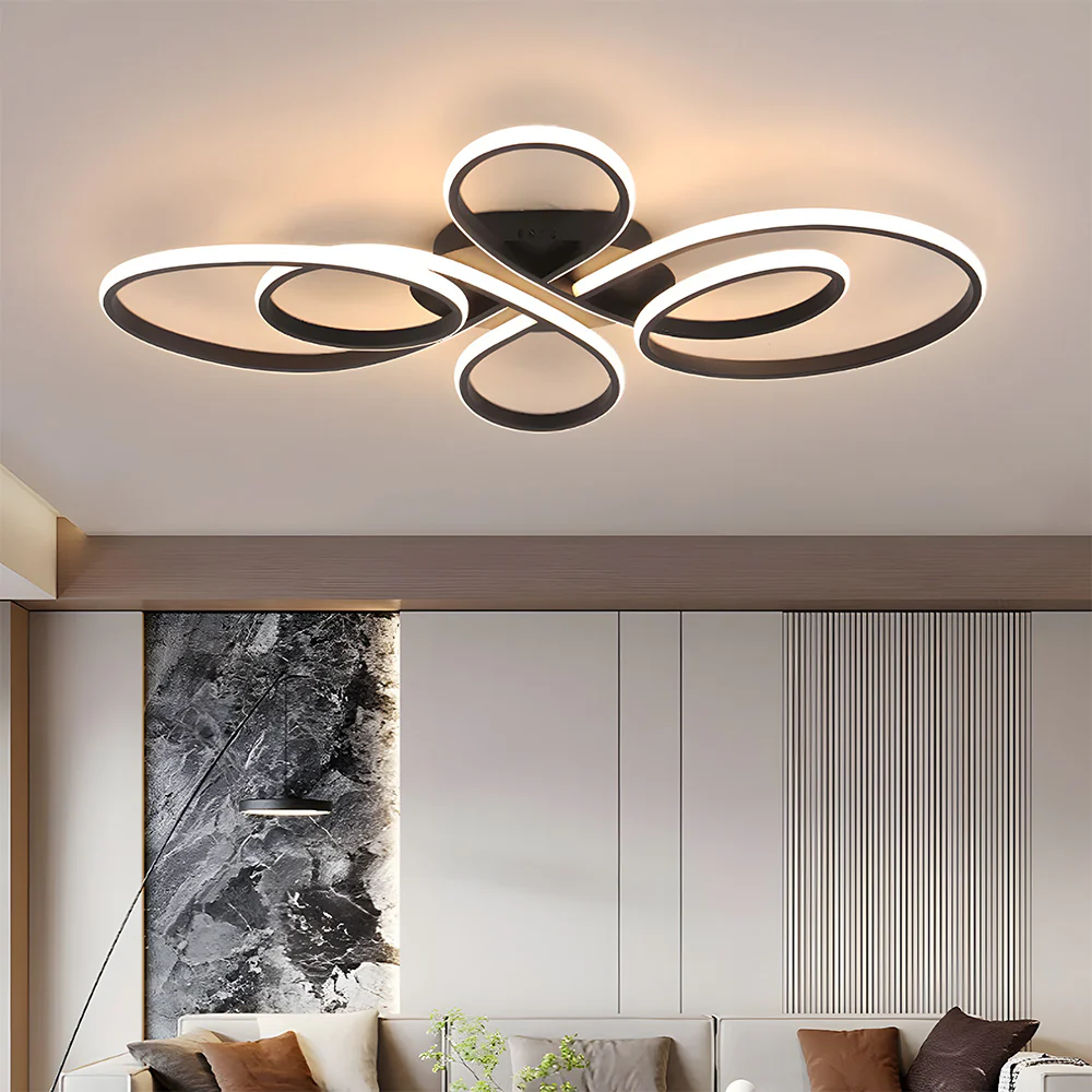 Modern Atmospheric Bow Metal LED Ceiling Light For Living Room - Image 6