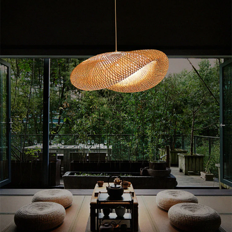 Modern Bamboo Kitchen Island Pendant Light - Image 3
