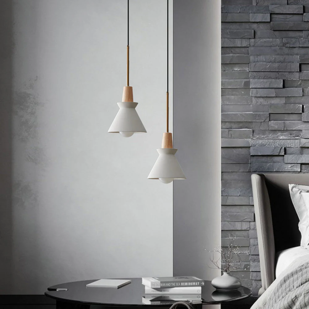 Modern White Concrete Cone Pendant Light - Image 4