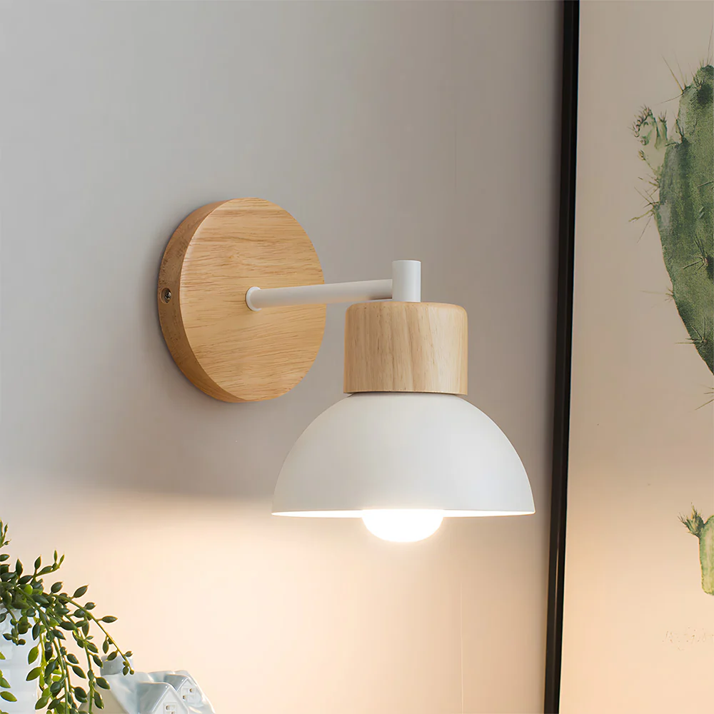 Modern Creative Wooden Bedroom Wall Light - Image 2