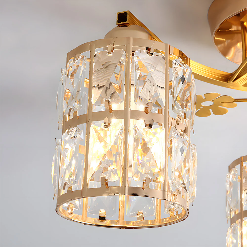 Modern Crystal Ceiling Light Chandeliers, Semi Flush Ceiling Lights for Hallway Living Room - Image 11