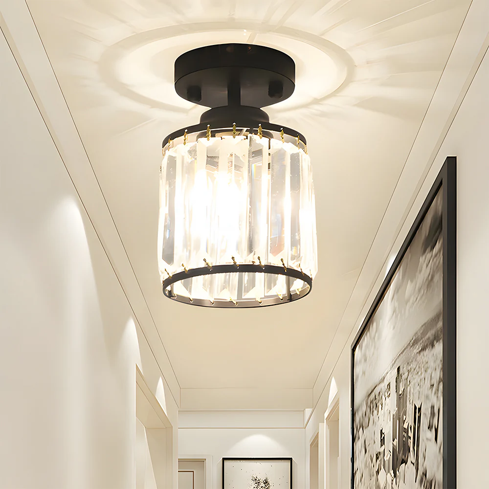 Modern Crystal Semi Flush Mount Hallway Ceiling Light - Image 13