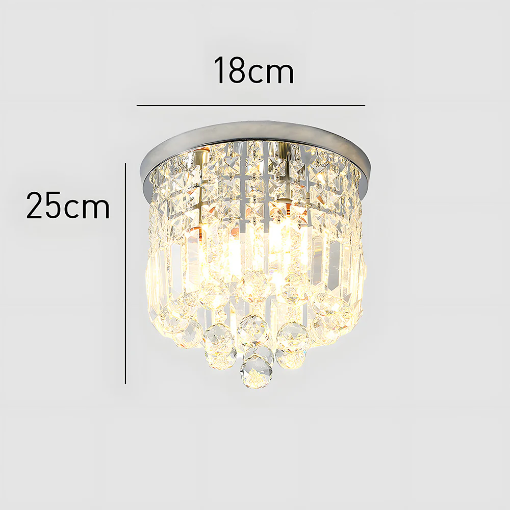 Modern Crystal Small Flush Mount Hallway Ceiling Lamp - Image 4